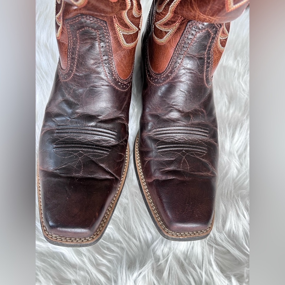 Ariat Boots Rawhide Leather Western Cowboy Groomsman SquareToe #10010953 Mens 13 - Picture 6 of 12